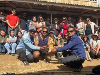 Chairman Kamal Nepal providing Token of Love to the tourist- Bethanchok -3 Dhunkharka Kavre Nepal