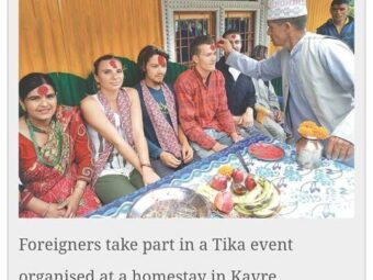 Media - Foreigners take part in a Tika Event organised at a homestay in Kavre- Bethanchok -3 Dhunkharka Kavre Nepal