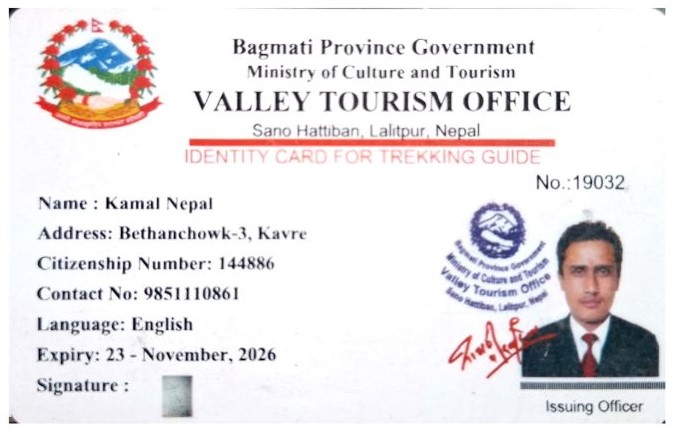 trekking-guide-license-of-kamal-nepal