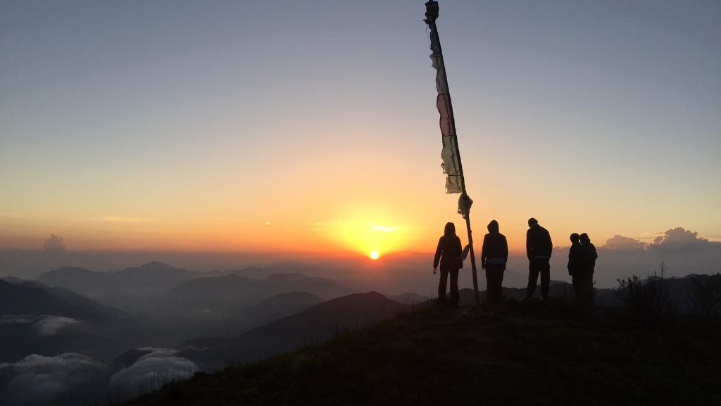 Beautiful sunset view from Mount Mahabharat, Bethanchowk, Nepal